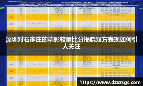深圳对石家庄的精彩较量比分揭晓双方表现如何引人关注