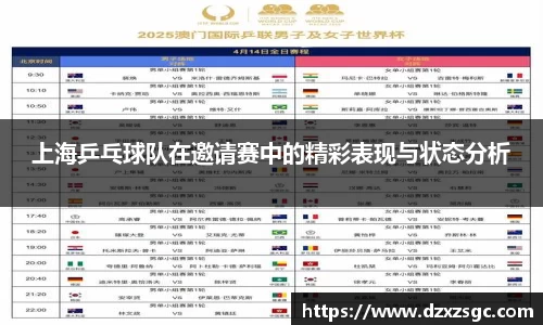 上海乒乓球队在邀请赛中的精彩表现与状态分析